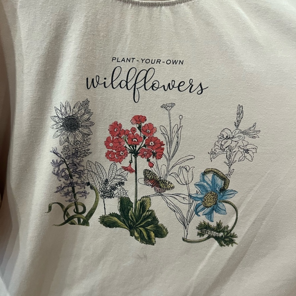 ROMWE “Plant your own Wildflowers”Graphic Tee